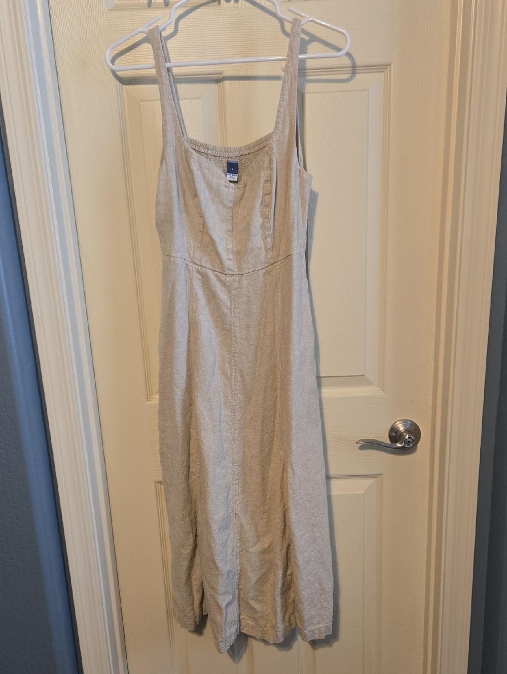 Old Navy Light Beige Maxi Dress with Wide Straps
